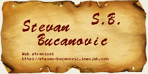 Stevan Bučanović vizit kartica